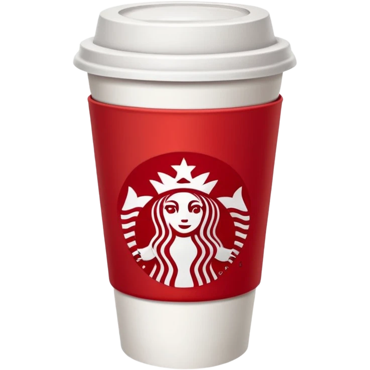 red starbucks cub with white lid emoji