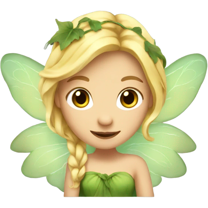 Female fairy, wings, blonde hair, vines  emoji