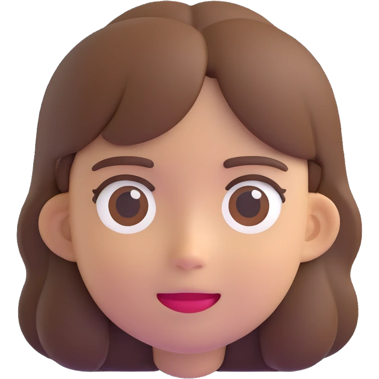girl with brown hair, 3D emoji style emoji
