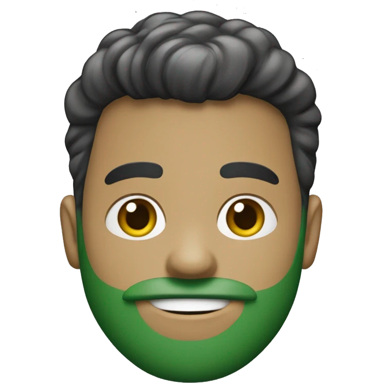 boneco moreno de jaleco pranco cabelo verde na regua emoji