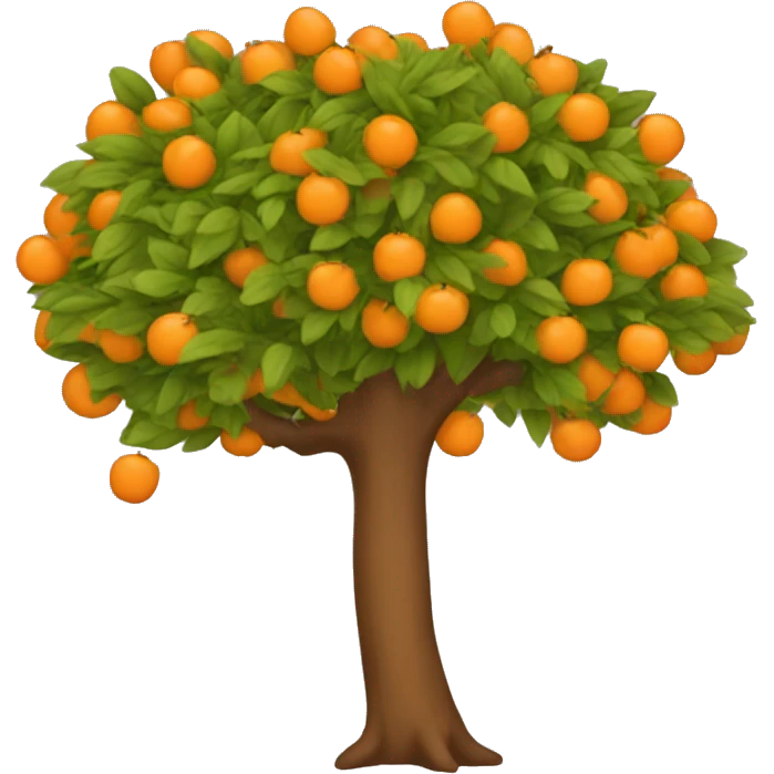 A tree with orange leaves with twemoji style emoji