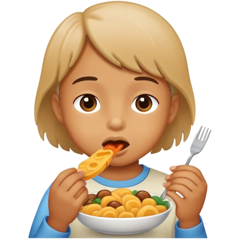 child eating food emoji