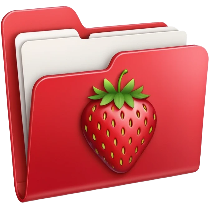file folder with strawberry picture  emoji