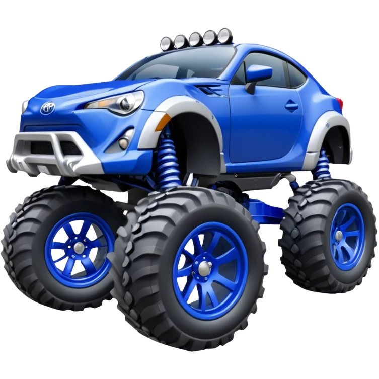 Silver Tractor wheels on monster glossy ultramarine body 2025 Toyota 86 off-road rc rally car  emoji