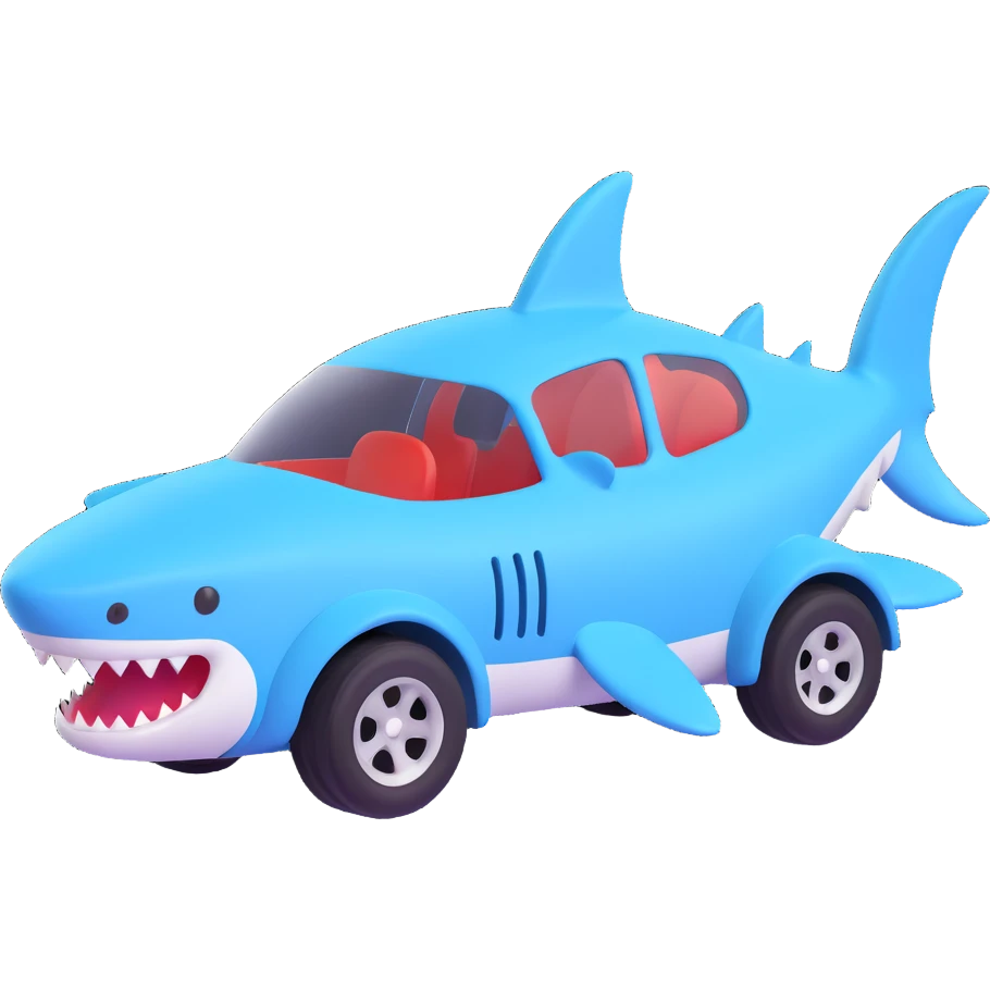 A shark car emoji