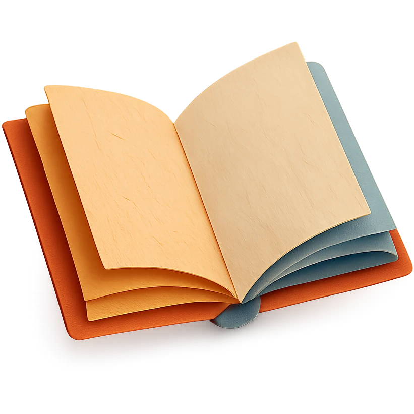 paper craft style, book theme emoji