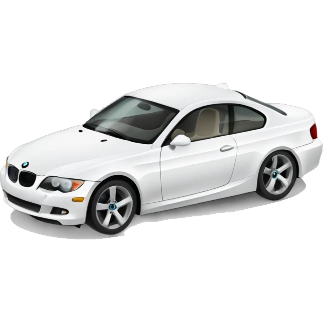 White bmw coupe 335i  emoji