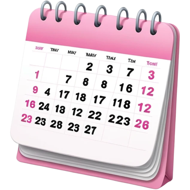 pink calendar emoji