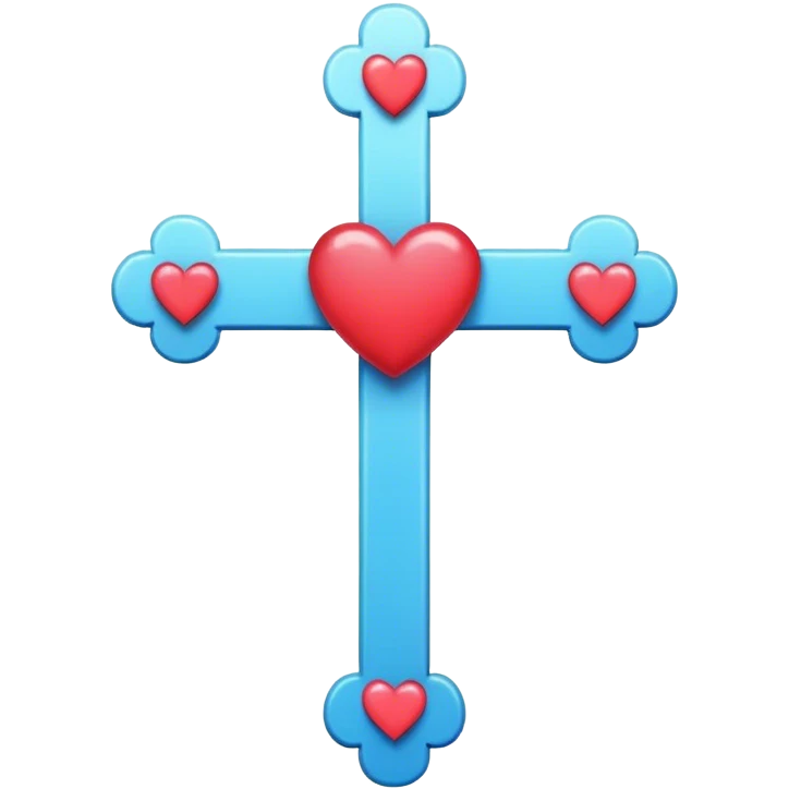 Cross with hearts emoji