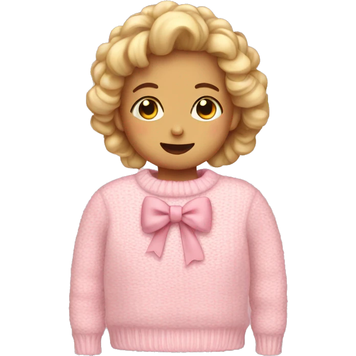 Soft pink sweater with bow  emoji