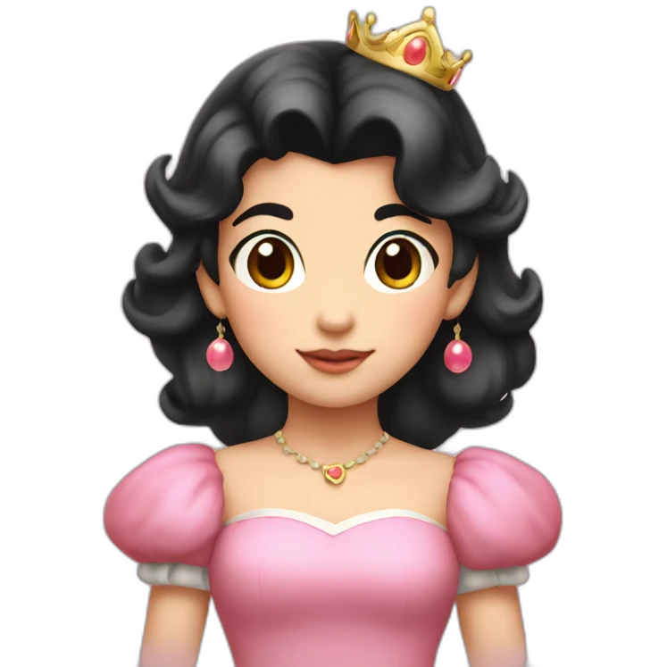 dark hair child princess peach emoji