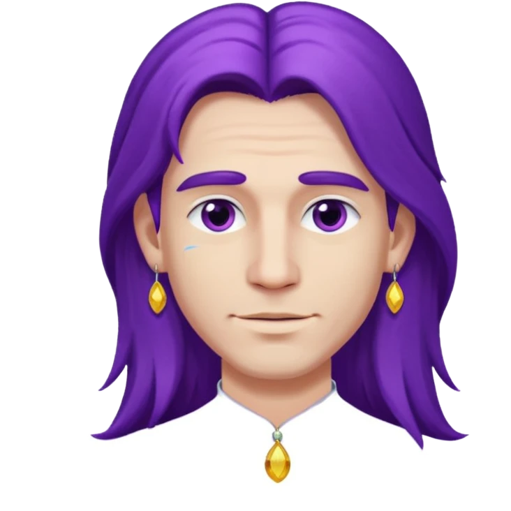 purple long haired man with earrings emoji