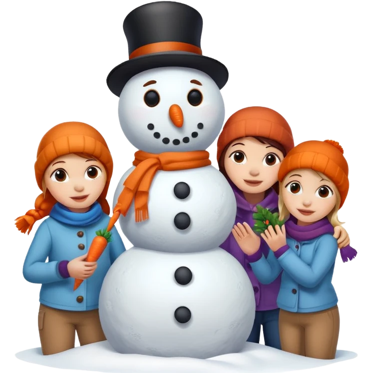 people making a snowman emoji