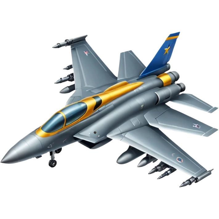 A fighter jet plane with guns  emoji