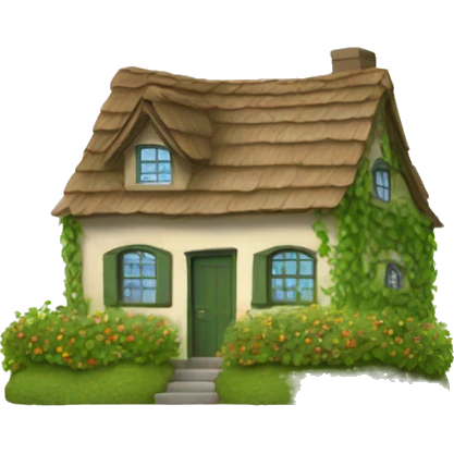 cottage with vines emoji