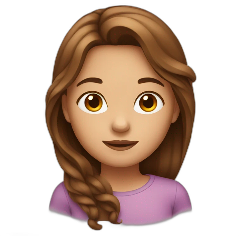 girl with long brown hair emoji