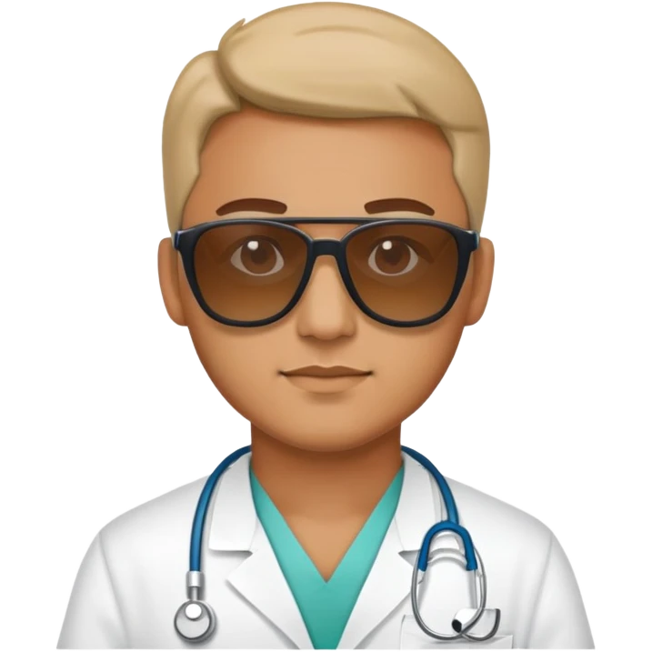 Man in sunglasses medic wear emoji