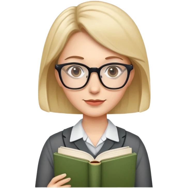 female teacher with glasses and book emoji