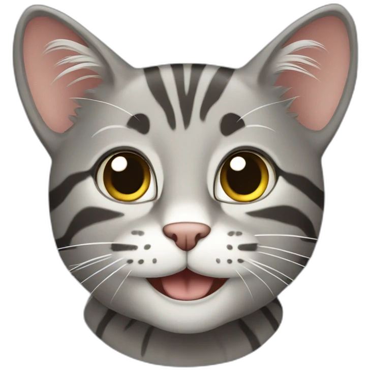 smiling gray tabby cat emoji