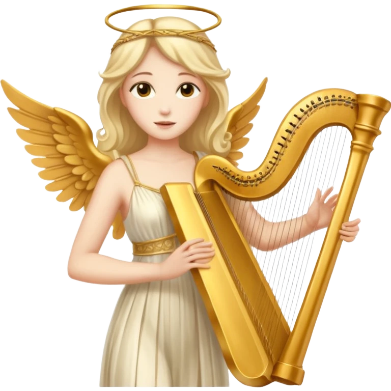 Muse of inspiration with wings and a harp in her hand emoji