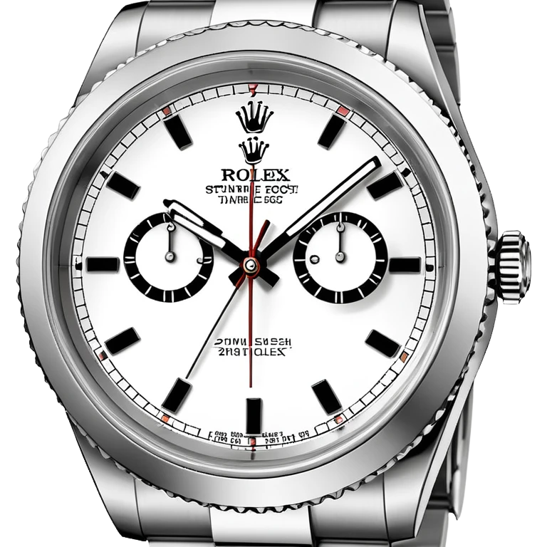 Rolex white and black watch with good details, showing the full watch emoji