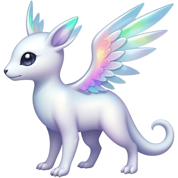  Iridescent white pale fakemon-creature  emoji