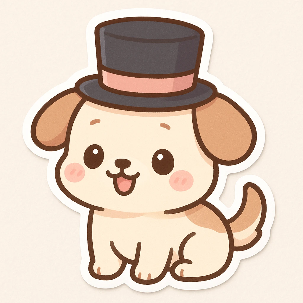 dog with tophat emoji