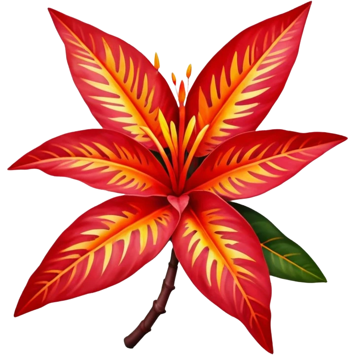 red Variegated Codiaeum emoji