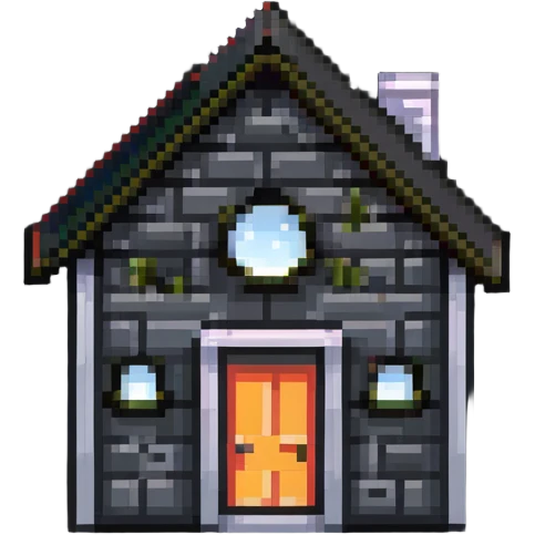 tiny simple modern house icon, contemporary color scheme, sleek design, minimal details, small size emoji