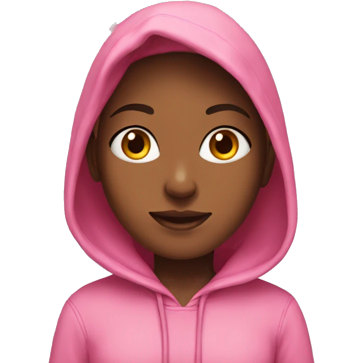 A girl wearing pink hoodie  emoji