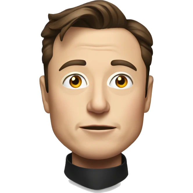Elon Musk with a neutral expression emoji