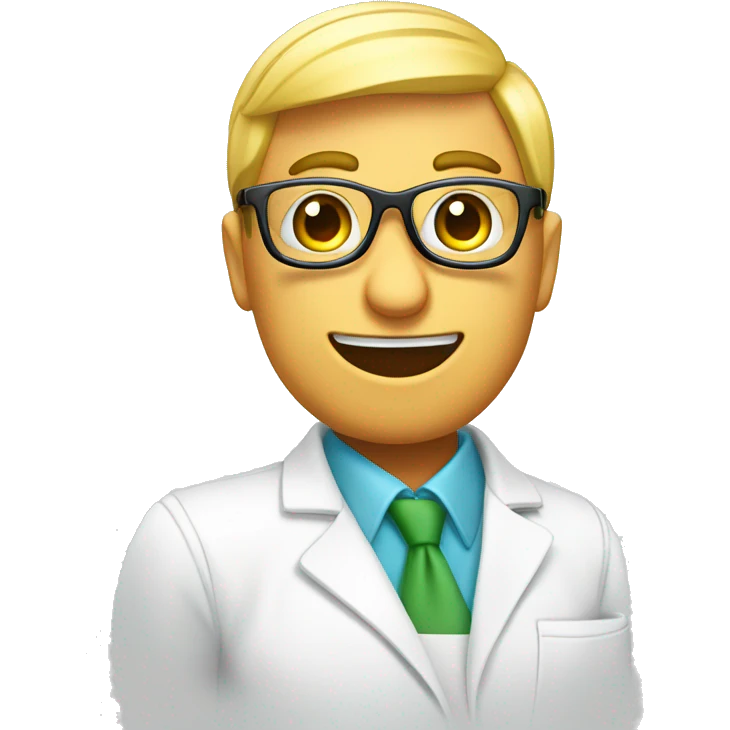 farmaceutica rubia con lentes bailando emoji