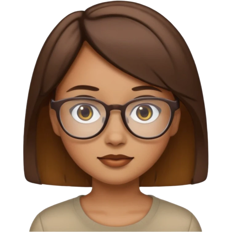 Tan girl short hair glasses emoji