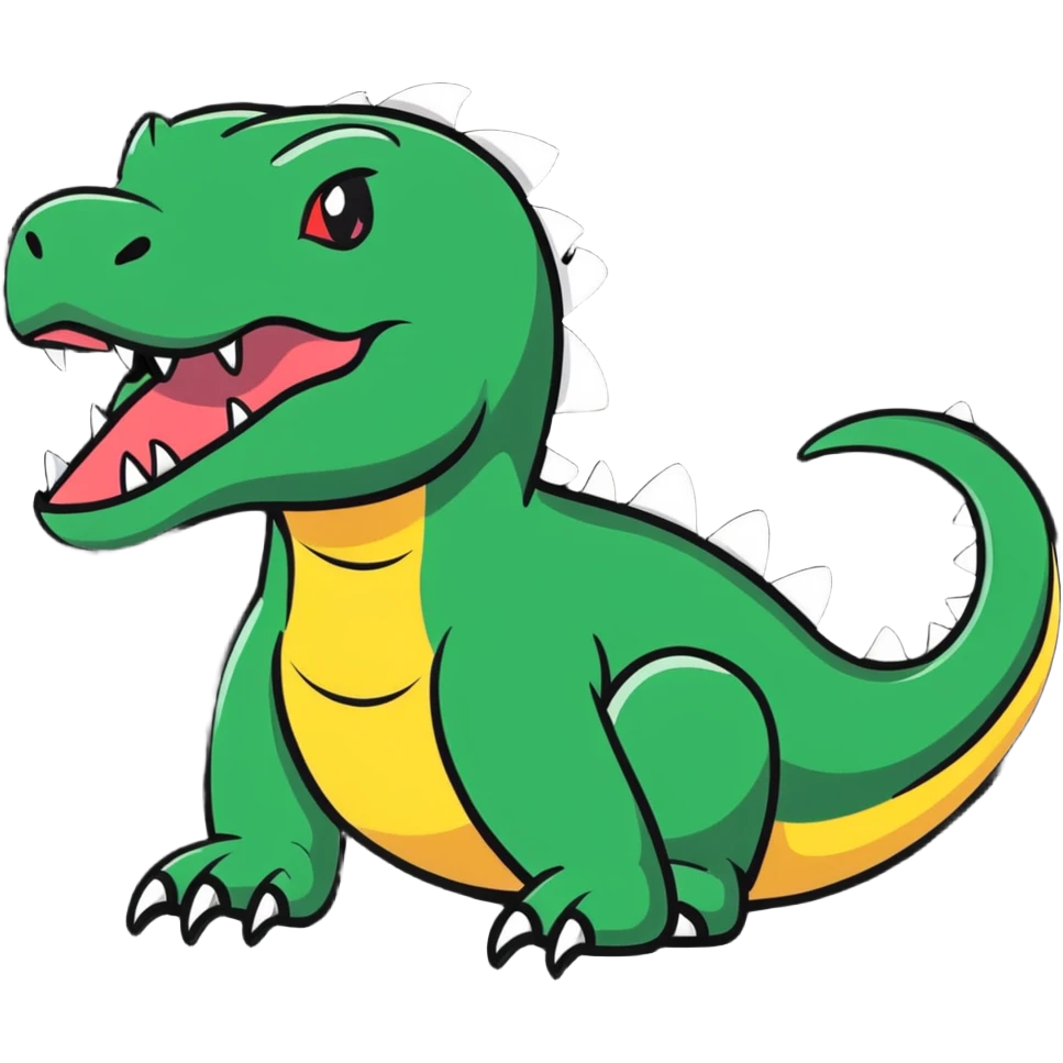 A fierce komodo dragon with detailed scales and flicking tongue emoji