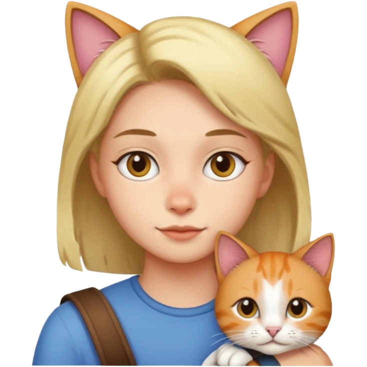 person with cat on their shoulder emoji