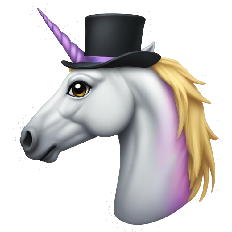 Unicorn with top hat emoji