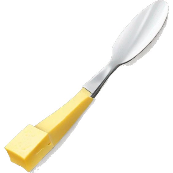 A curl of margarine on the tip of a butter knife emoji