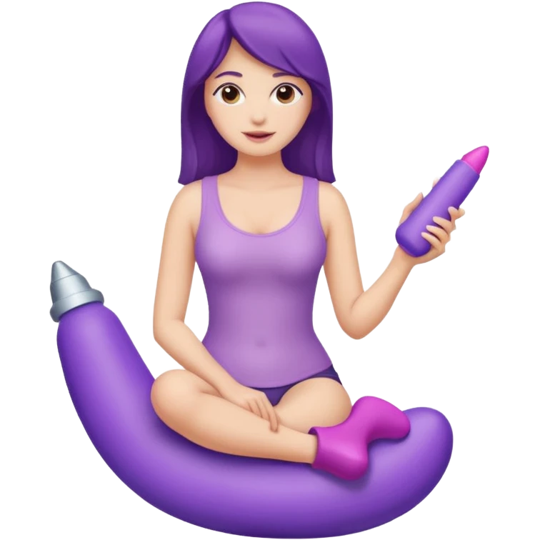 Woman sitting on dildo emoji