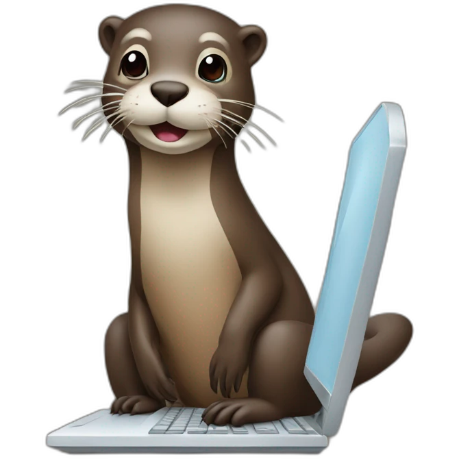 otter on computer emoji