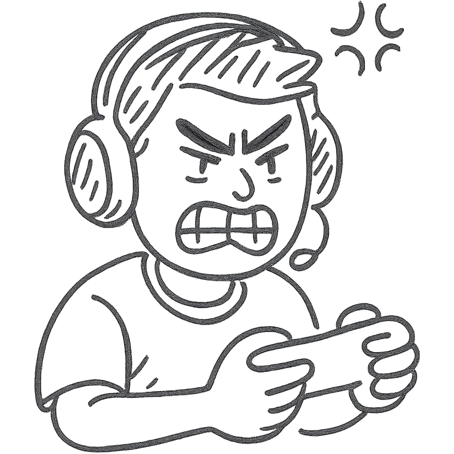 CS2 rage, hand-drawn sketch of a furious player emoji