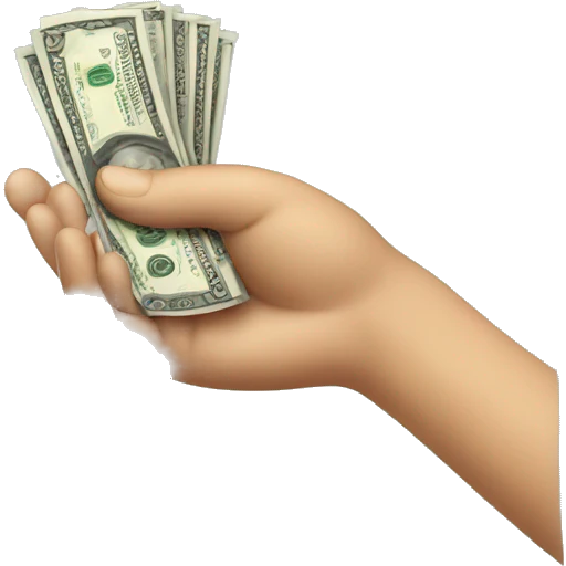 Hand receiving money emoji