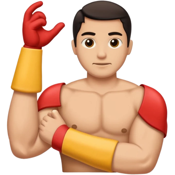 Dos puños y un brazo largo junto emoji