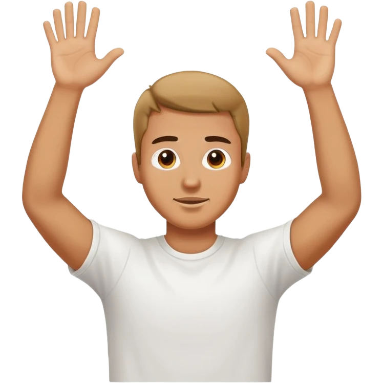 Guy raising both hands  emoji