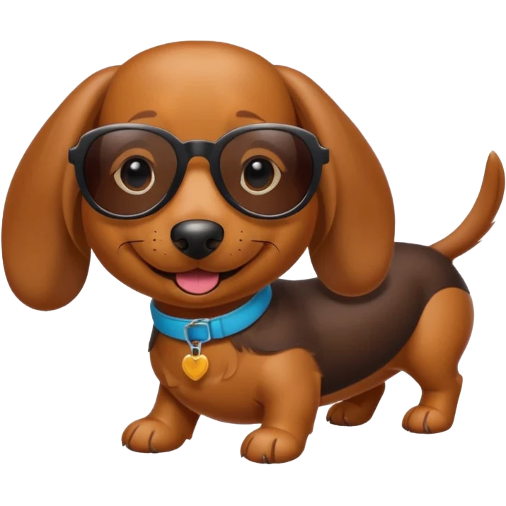 Wiener dog wearing sunglasses emoji