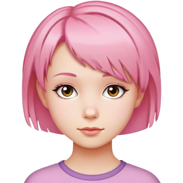 pink short hair teen girl emoji