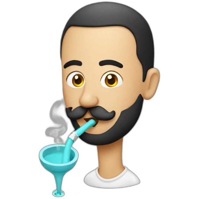 Turkish Rounded emoji smoking hookah emoji