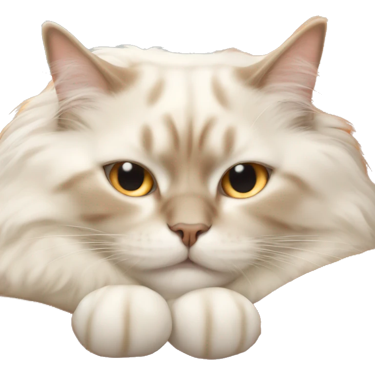 cream and orange ragdoll cat sleeping on a pillow emoji