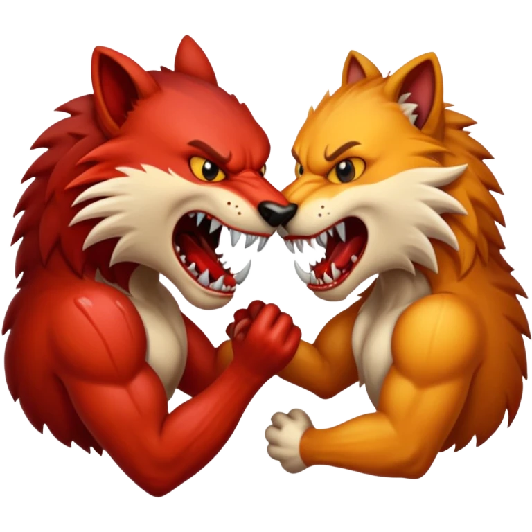 brutal fight between two animal emoji