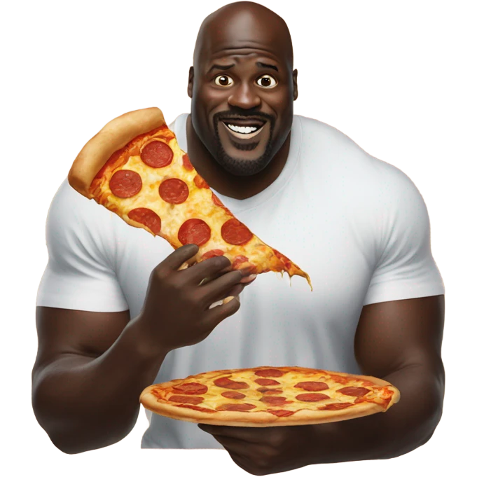 Shaq eating pizza emoji