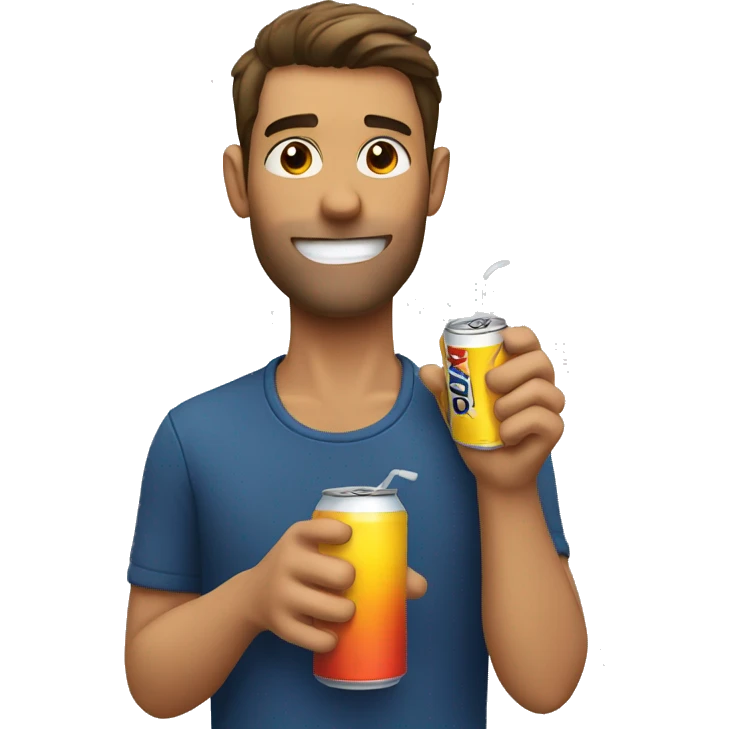 A man drinking a energy drink emoji